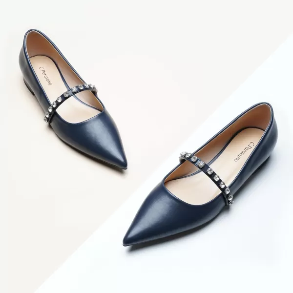 C.Paravano Slingback Flats for Women Pointed Toe Flats Sandal Women's Slingback Flats for Dressy Wedding Office Causal