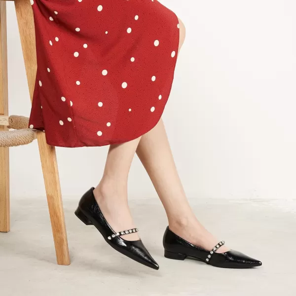 C.Paravano Slingback Flats for Women Pointed Toe Flats Sandal Women's Slingback Flats for Dressy Wedding Office Causal