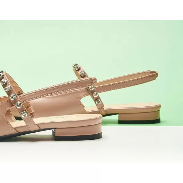 C.Paravano Slingback Flats for Women Pointed Toe Flats Sandal Women's Slingback Flats for Dressy Wedding Office Causal