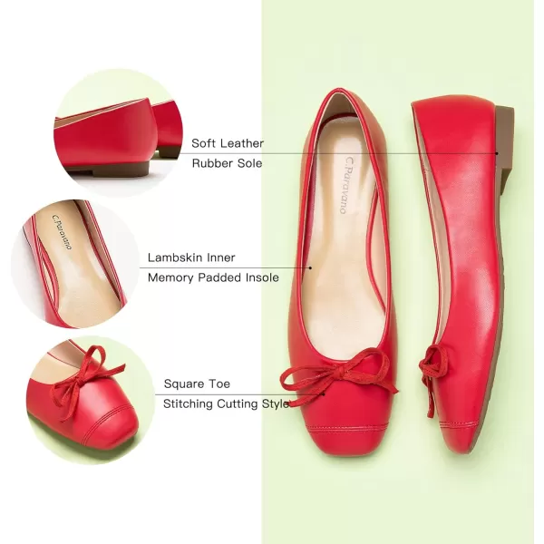 C.Paravano Women's Flats | Ballet Flats for Women | Flat Shoes | Dressy Shoes for Women | Round Toe Flats | Soft Leather Shoes Women