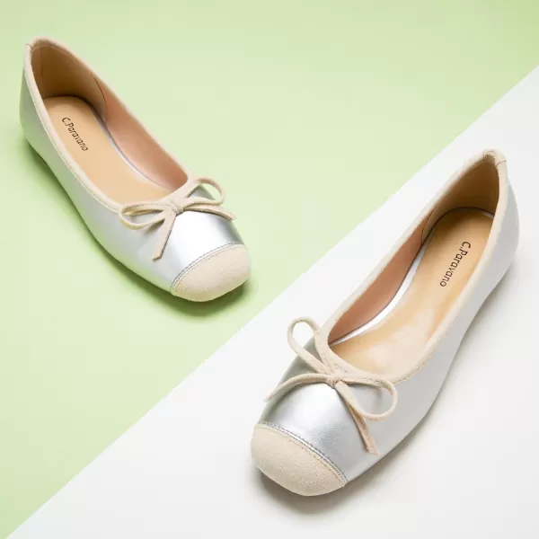 C.Paravano Women's Flats | Ballet Flats for Women | Flat Shoes | Dressy Shoes for Women | Round Toe Flats | Soft Leather Shoes Women
