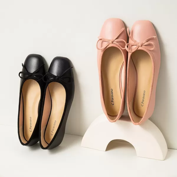 C.Paravano Women's Flats | Ballet Flats for Women | Flat Shoes | Dressy Shoes for Women | Round Toe Flats | Soft Leather Shoes Women