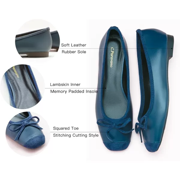 C.Paravano Women's Flats | Ballet Flats for Women | Flat Shoes | Dressy Shoes for Women | Round Toe Flats | Soft Leather Shoes Women