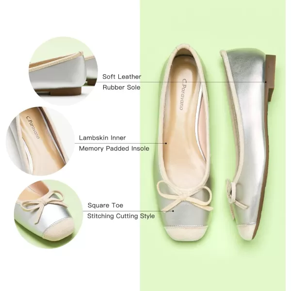 C.Paravano Women's Flats | Ballet Flats for Women | Flat Shoes | Dressy Shoes for Women | Round Toe Flats | Soft Leather Shoes Women