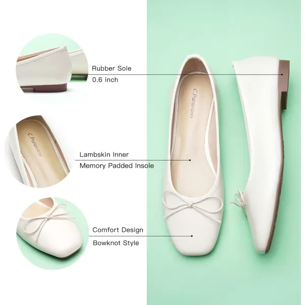 C.Paravano Women's Flats | Ballet Flats for Women | Flat Shoes | Dressy Shoes for Women | Round Toe Flats | Soft Leather Shoes Women