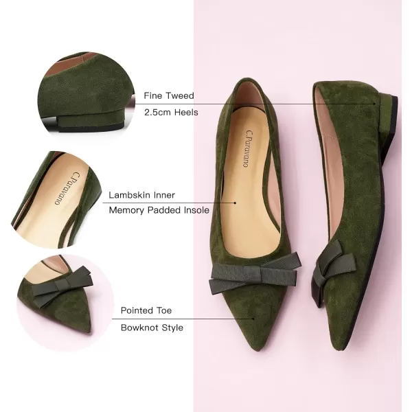 C.Paravano Women's Flats I Ballet Flats for Women I Pointed Toe Flats for Women I Bow Knot Flats Shoes Women I Slip on Flats