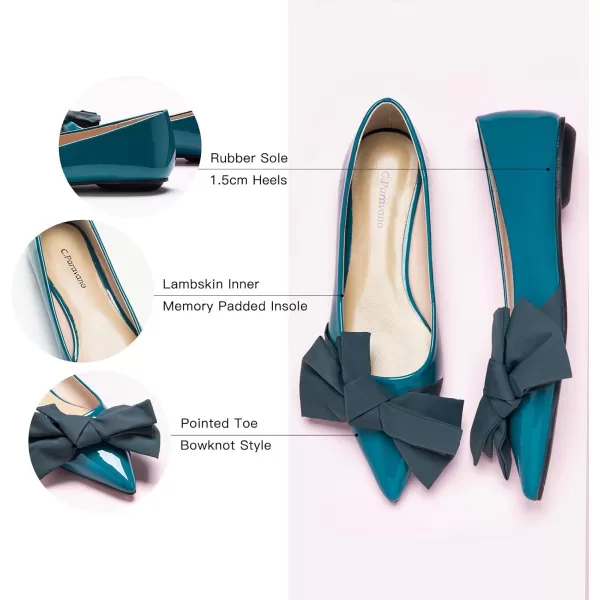 C.Paravano Women's Flats I Ballet Flats for Women I Pointed Toe Flats for Women I Bow Knot Flats Shoes Women I Slip on Flats