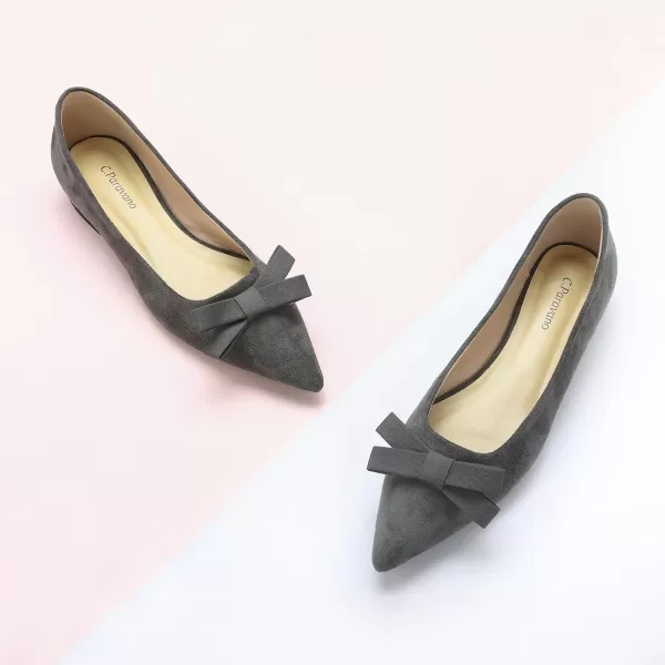 C.Paravano Women's Flats I Ballet Flats for Women I Pointed Toe Flats for Women I Bow Knot Flats Shoes Women I Slip on Flats