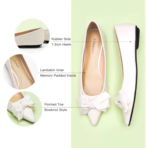 C.Paravano Women's Flats I Ballet Flats for Women I Pointed Toe Flats for Women I Bow Knot Flats Shoes Women I Slip on Flats