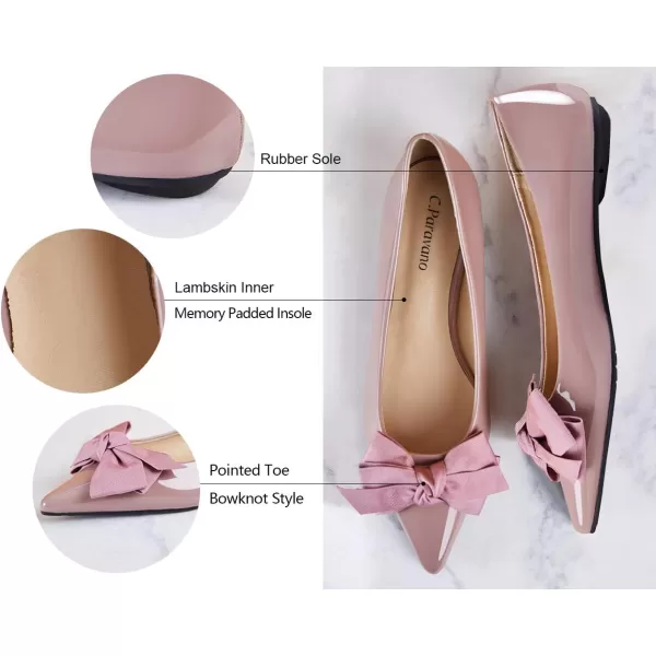 C.Paravano Women's Flats I Ballet Flats for Women I Pointed Toe Flats for Women I Bow Knot Flats Shoes Women I Slip on Flats