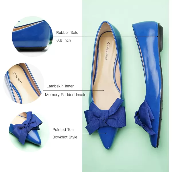 C.Paravano Women's Flats I Ballet Flats for Women I Pointed Toe Flats for Women I Bow Knot Flats Shoes Women I Slip on Flats