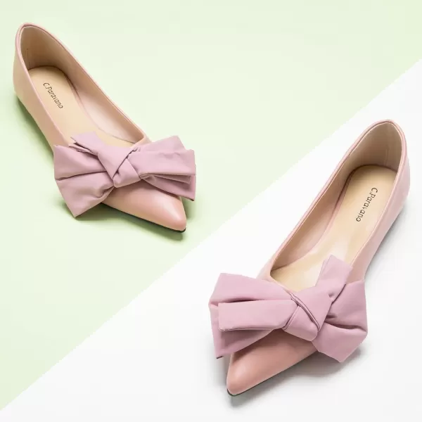 C.Paravano Women's Flats I Ballet Flats for Women I Pointed Toe Flats for Women I Bow Knot Flats Shoes Women I Slip on Flats