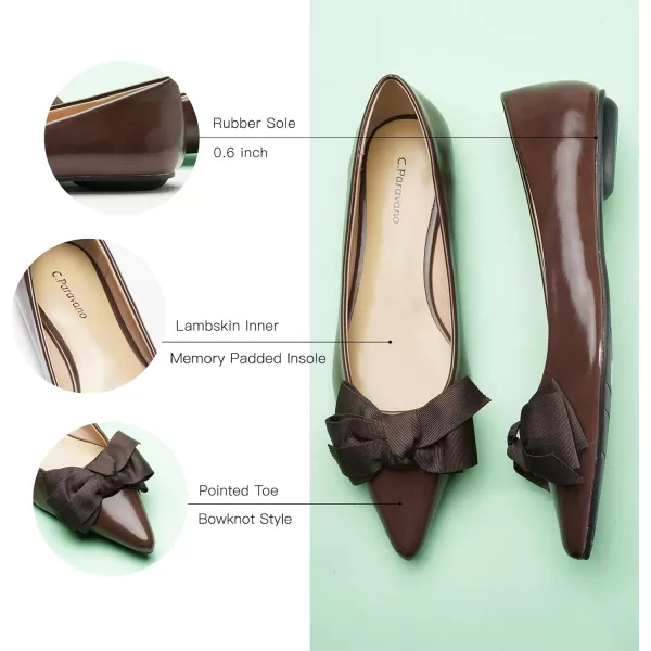 C.Paravano Women's Flats I Ballet Flats for Women I Pointed Toe Flats for Women I Bow Knot Flats Shoes Women I Slip on Flats