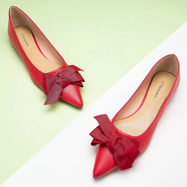 C.Paravano Women's Flats I Ballet Flats for Women I Pointed Toe Flats for Women I Bow Knot Flats Shoes Women I Slip on Flats