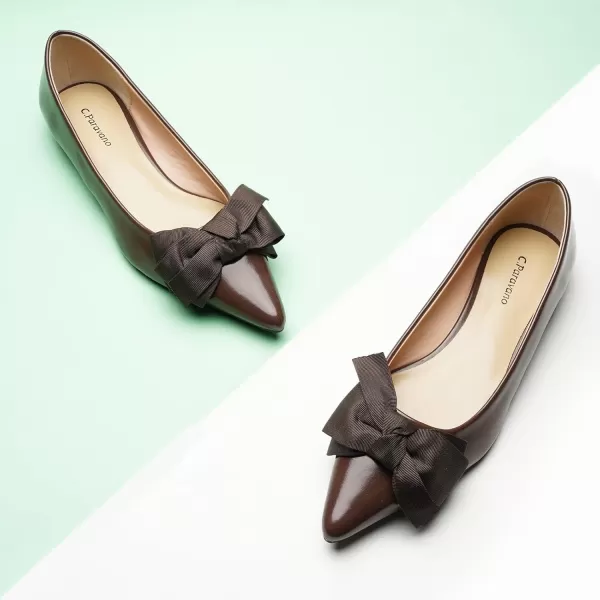 C.Paravano Women's Flats I Ballet Flats for Women I Pointed Toe Flats for Women I Bow Knot Flats Shoes Women I Slip on Flats