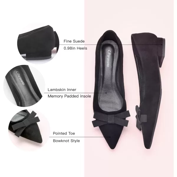 C.Paravano Women's Flats I Ballet Flats for Women I Pointed Toe Flats for Women I Bow Knot Flats Shoes Women I Slip on Flats