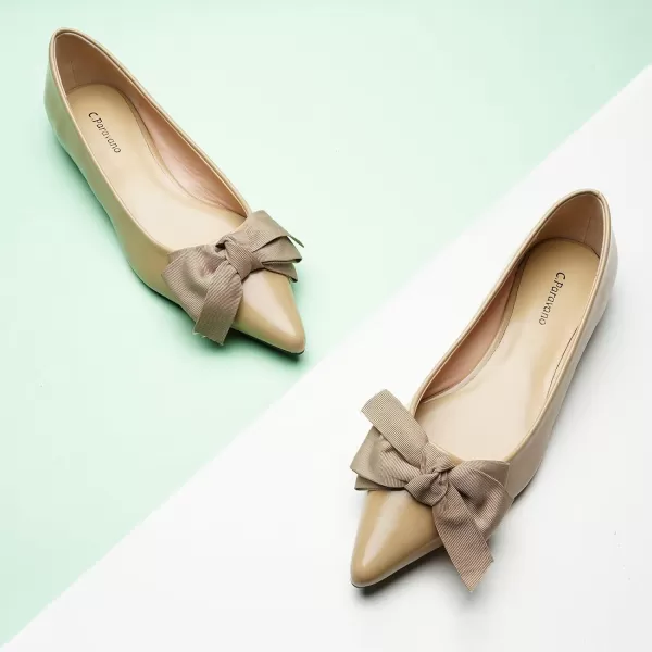 C.Paravano Women's Flats I Ballet Flats for Women I Pointed Toe Flats for Women I Bow Knot Flats Shoes Women I Slip on Flats