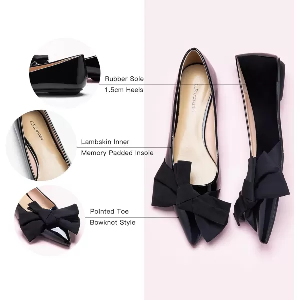 C.Paravano Women's Flats I Ballet Flats for Women I Pointed Toe Flats for Women I Bow Knot Flats Shoes Women I Slip on Flats