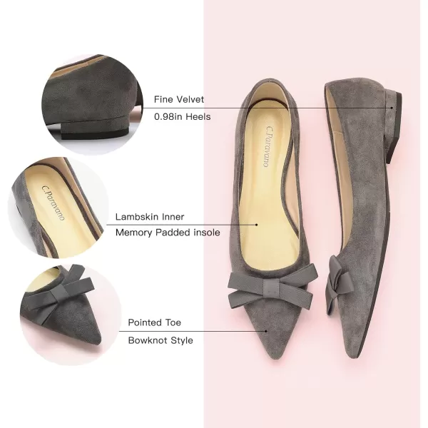 C.Paravano Women's Flats I Ballet Flats for Women I Pointed Toe Flats for Women I Bow Knot Flats Shoes Women I Slip on Flats