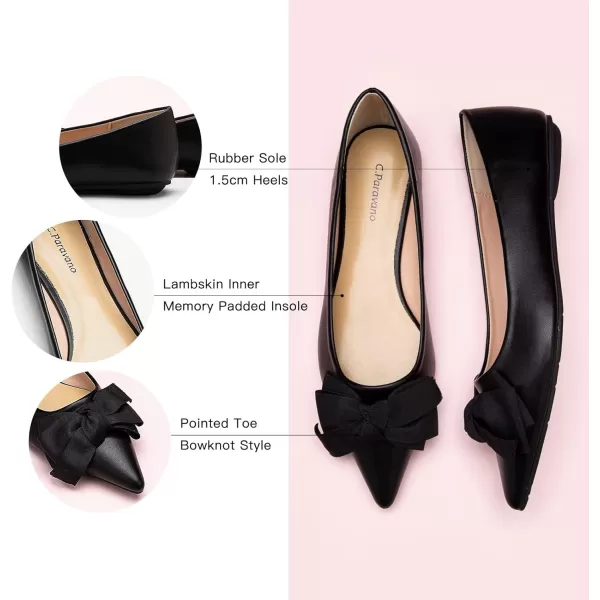 C.Paravano Women's Flats I Ballet Flats for Women I Pointed Toe Flats for Women I Bow Knot Flats Shoes Women I Slip on Flats