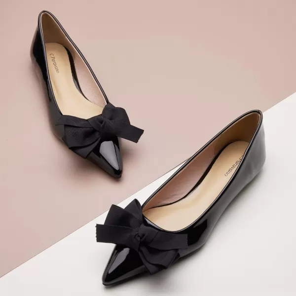 C.Paravano Women's Flats I Ballet Flats for Women I Pointed Toe Flats for Women I Bow Knot Flats Shoes Women I Slip on Flats