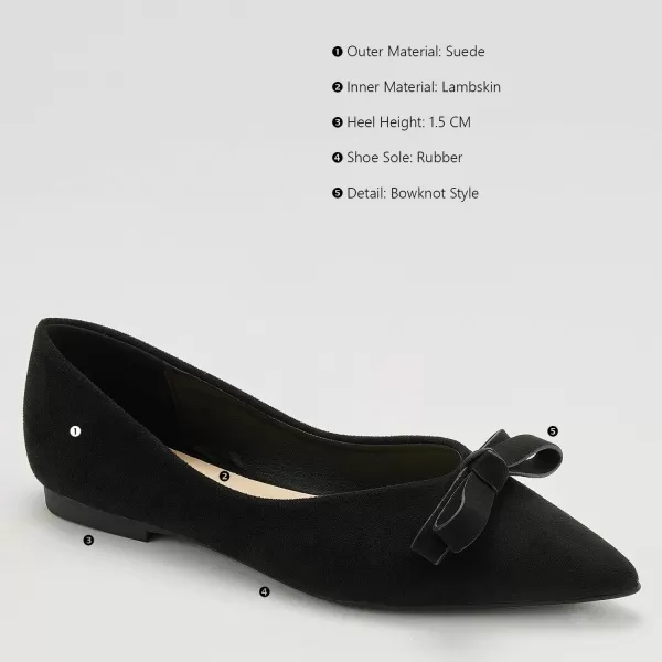 C.Paravano Women's Flats I Ballet Flats for Women I Pointed Toe Flats for Women I Bow Knot Flats Shoes Women I Slip on Flats