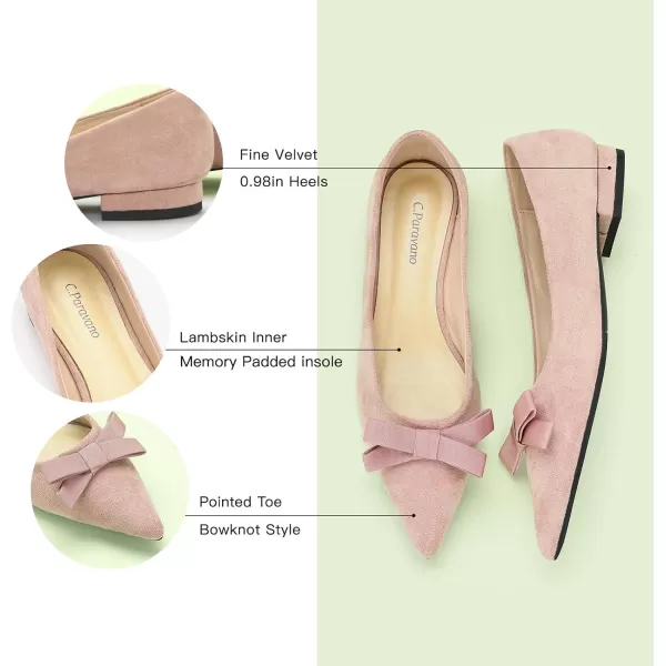 C.Paravano Women's Flats I Ballet Flats for Women I Pointed Toe Flats for Women I Bow Knot Flats Shoes Women I Slip on Flats