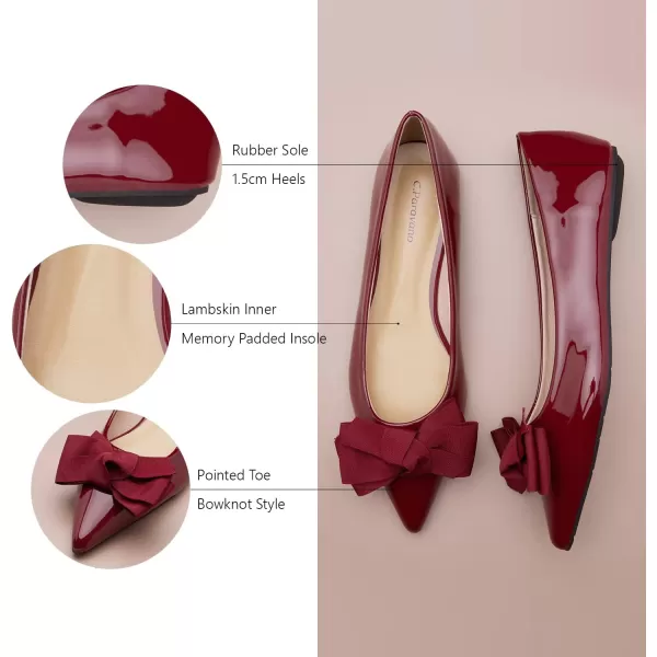 C.Paravano Women's Flats I Ballet Flats for Women I Pointed Toe Flats for Women I Bow Knot Flats Shoes Women I Slip on Flats