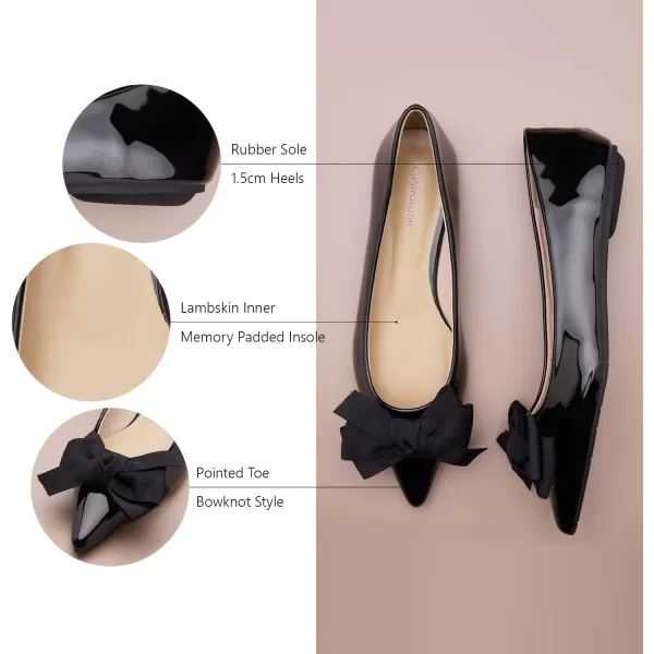C.Paravano Women's Flats I Ballet Flats for Women I Pointed Toe Flats for Women I Bow Knot Flats Shoes Women I Slip on Flats