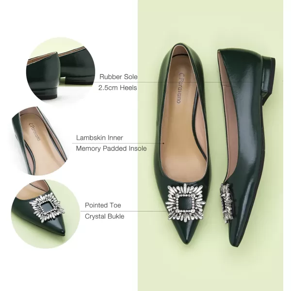C.Paravano Women’s Flats I Pointed Toe Flats for Women I Women Flat Shoes I Crystal Buckle Flats I Ballet Flats Shoes for Women I Slip on Dressy Flats