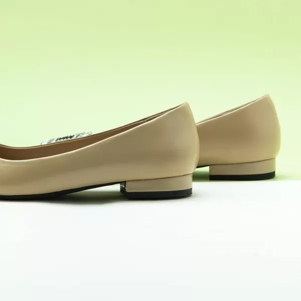 C.Paravano Women’s Flats I Pointed Toe Flats for Women I Women Flat Shoes I Crystal Buckle Flats I Ballet Flats Shoes for Women I Slip on Dressy Flats
