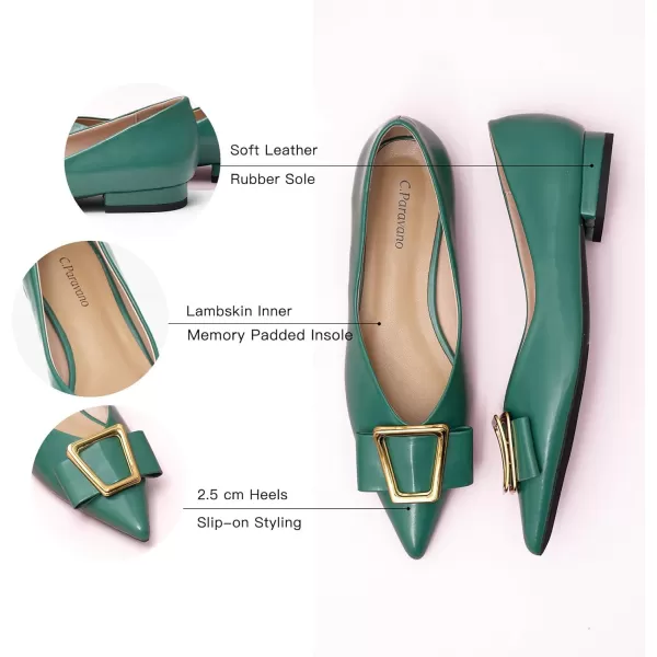 C.Paravano Women’s Flats I Pointed Toe Flats for Women I Women Flat Shoes I Crystal Buckle Flats I Ballet Flats Shoes for Women I Slip on Dressy Flats