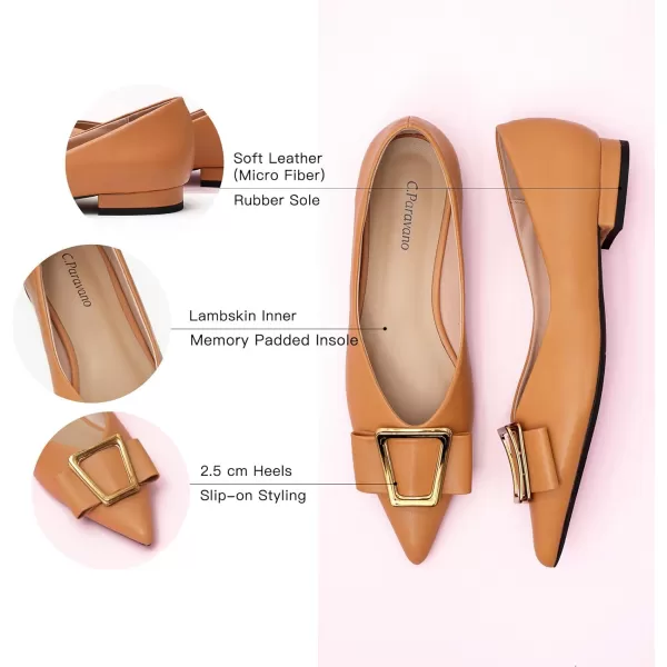 C.Paravano Women’s Flats I Pointed Toe Flats for Women I Women Flat Shoes I Crystal Buckle Flats I Ballet Flats Shoes for Women I Slip on Dressy Flats
