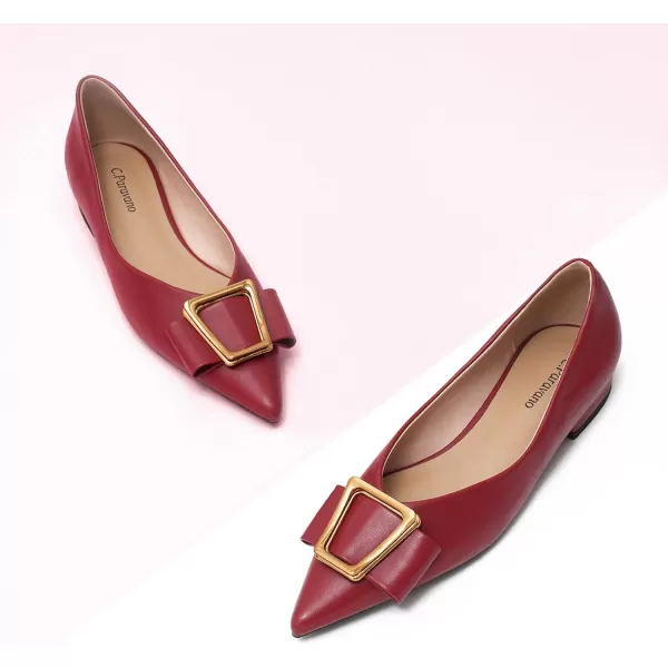 C.Paravano Women’s Flats I Pointed Toe Flats for Women I Women Flat Shoes I Crystal Buckle Flats I Ballet Flats Shoes for Women I Slip on Dressy Flats