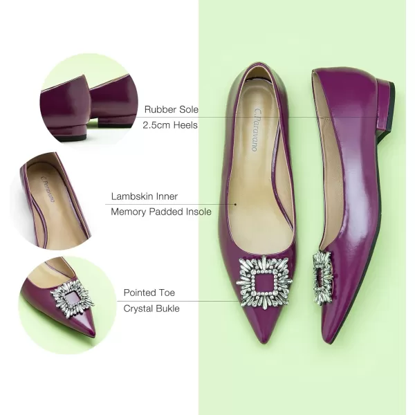 C.Paravano Women’s Flats I Pointed Toe Flats for Women I Women Flat Shoes I Crystal Buckle Flats I Ballet Flats Shoes for Women I Slip on Dressy Flats