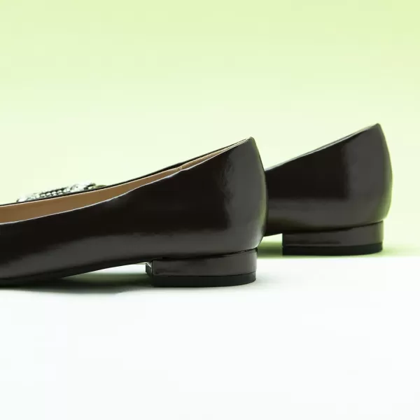 C.Paravano Women’s Flats I Pointed Toe Flats for Women I Women Flat Shoes I Crystal Buckle Flats I Ballet Flats Shoes for Women I Slip on Dressy Flats