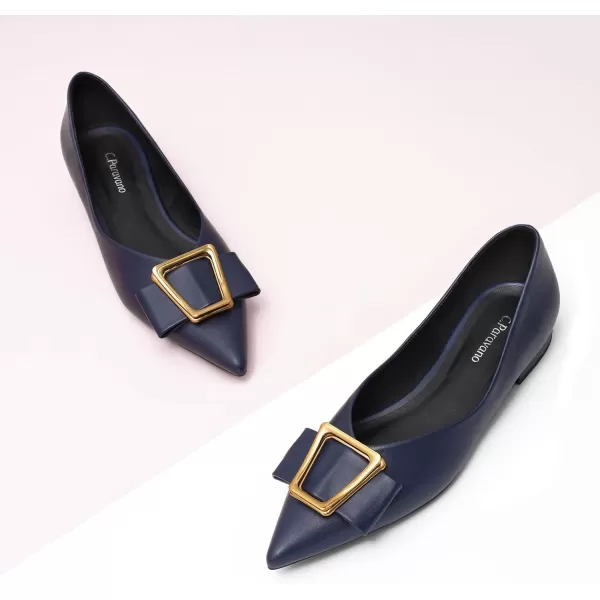 C.Paravano Women’s Flats I Pointed Toe Flats for Women I Women Flat Shoes I Crystal Buckle Flats I Ballet Flats Shoes for Women I Slip on Dressy Flats