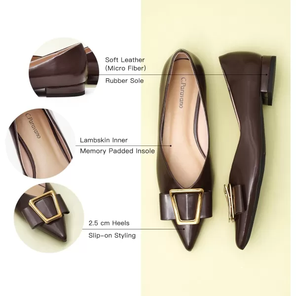 C.Paravano Women’s Flats I Pointed Toe Flats for Women I Women Flat Shoes I Crystal Buckle Flats I Ballet Flats Shoes for Women I Slip on Dressy Flats