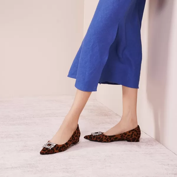 C.Paravano Women’s Flats I Pointed Toe Flats for Women I Women Flat Shoes I Crystal Buckle Flats I Ballet Flats Shoes for Women I Slip on Dressy Flats