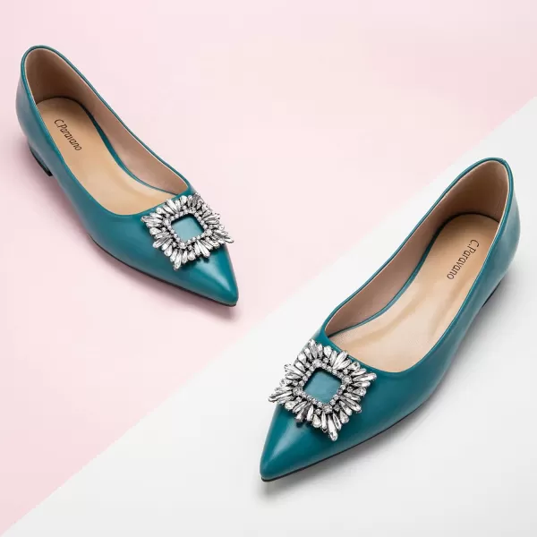 C.Paravano Women’s Flats I Pointed Toe Flats for Women I Women Flat Shoes I Crystal Buckle Flats I Ballet Flats Shoes for Women I Slip on Dressy Flats