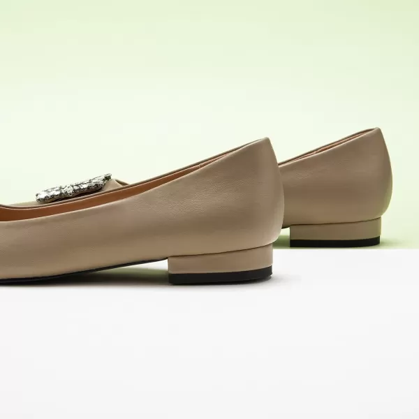 C.Paravano Women’s Flats I Pointed Toe Flats for Women I Women Flat Shoes I Crystal Buckle Flats I Ballet Flats Shoes for Women I Slip on Dressy Flats