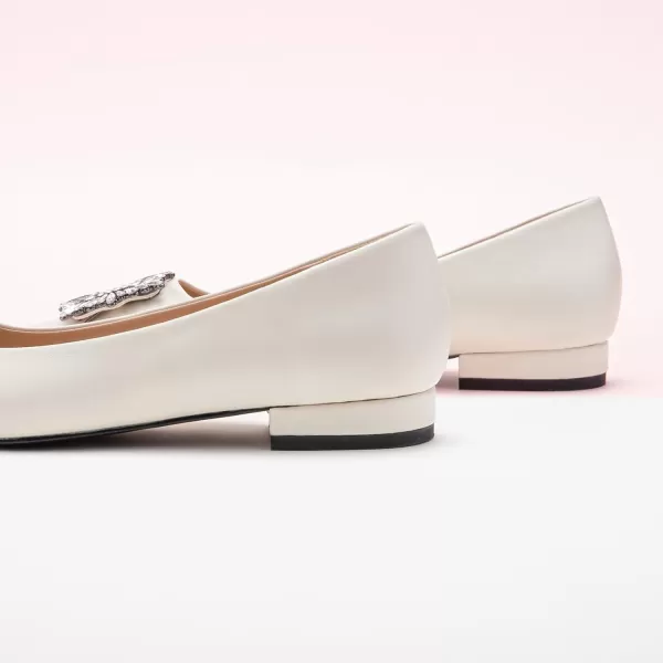 C.Paravano Women’s Flats I Pointed Toe Flats for Women I Women Flat Shoes I Crystal Buckle Flats I Ballet Flats Shoes for Women I Slip on Dressy Flats