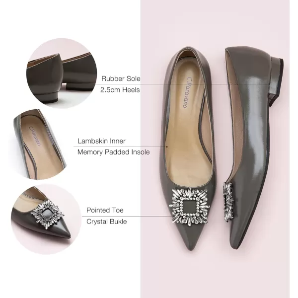 C.Paravano Women’s Flats I Pointed Toe Flats for Women I Women Flat Shoes I Crystal Buckle Flats I Ballet Flats Shoes for Women I Slip on Dressy Flats