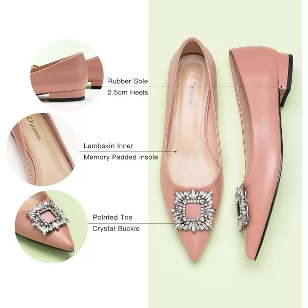 C.Paravano Women’s Flats I Pointed Toe Flats for Women I Women Flat Shoes I Crystal Buckle Flats I Ballet Flats Shoes for Women I Slip on Dressy Flats
