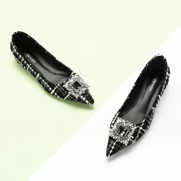 C.Paravano Women’s Flats I Pointed Toe Flats for Women I Women Flat Shoes I Crystal Buckle Flats I Ballet Flats Shoes for Women I Slip on Dressy Flats