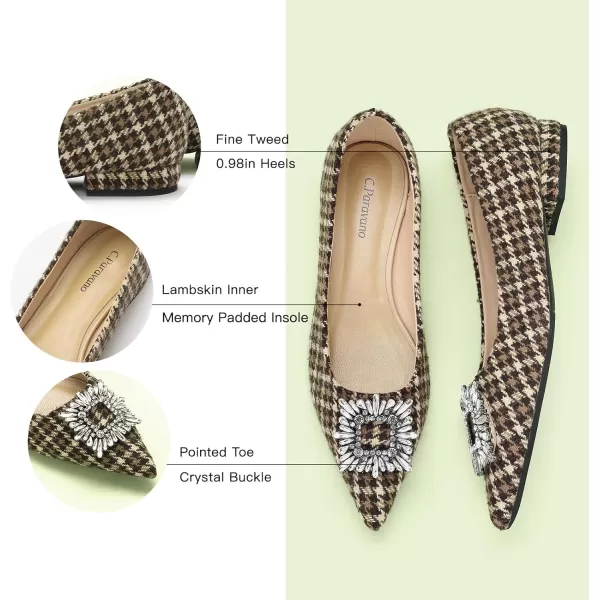 C.Paravano Women’s Flats I Pointed Toe Flats for Women I Women Flat Shoes I Crystal Buckle Flats I Ballet Flats Shoes for Women I Slip on Dressy Flats