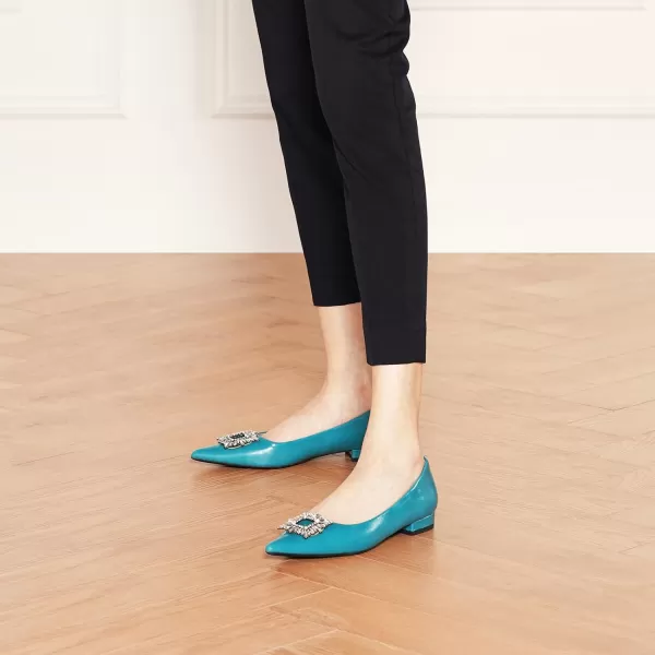 C.Paravano Women’s Flats I Pointed Toe Flats for Women I Women Flat Shoes I Crystal Buckle Flats I Ballet Flats Shoes for Women I Slip on Dressy Flats