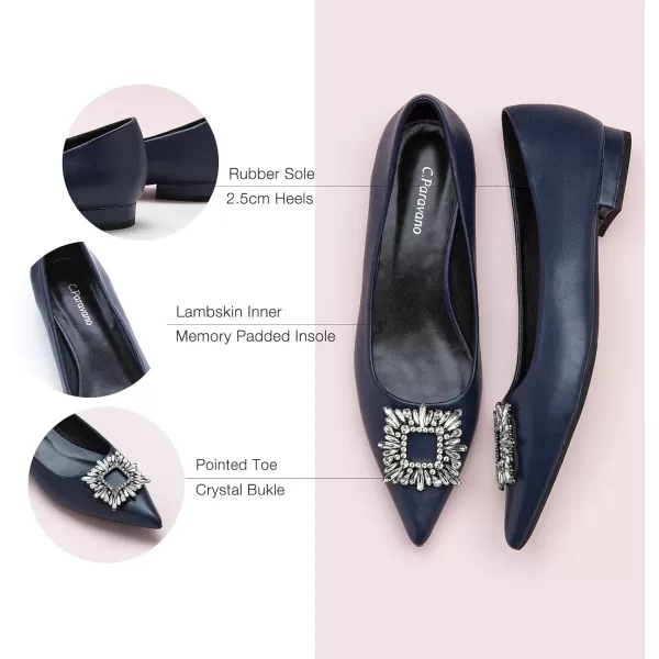 C.Paravano Women’s Flats I Pointed Toe Flats for Women I Women Flat Shoes I Crystal Buckle Flats I Ballet Flats Shoes for Women I Slip on Dressy Flats