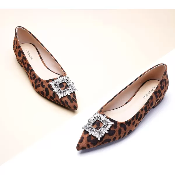 C.Paravano Women’s Flats I Pointed Toe Flats for Women I Women Flat Shoes I Crystal Buckle Flats I Ballet Flats Shoes for Women I Slip on Dressy Flats