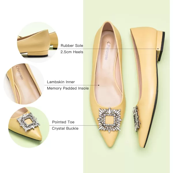C.Paravano Women’s Flats I Pointed Toe Flats for Women I Women Flat Shoes I Crystal Buckle Flats I Ballet Flats Shoes for Women I Slip on Dressy Flats